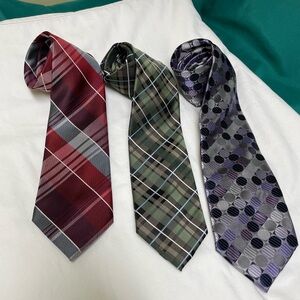 Alexander Julian Men's Tie Set - Burgundy, Olive, and Charcoal Grey